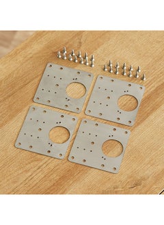 Hinge 4-Piece Fixing Plate With 24-Screw Set 9 x 0.3 x 9cm