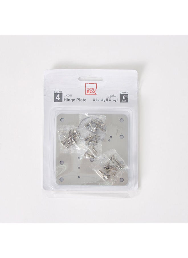 Home Box - Hinge 4-Piece Fixing Plate With 24-Screw Set 9 x 0.3 x 9cm - Image 1