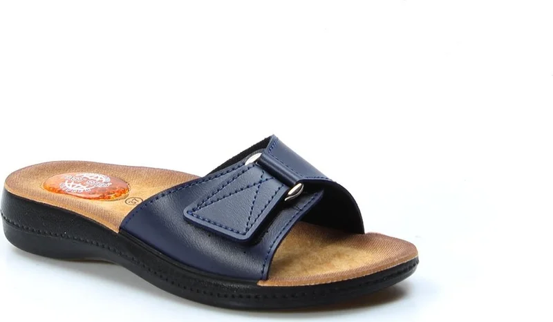Fast Step Women's Casual Comfortable Summer Daily Home Holiday Buckled Mother Slippers Navy Blue 001zaelispoly
