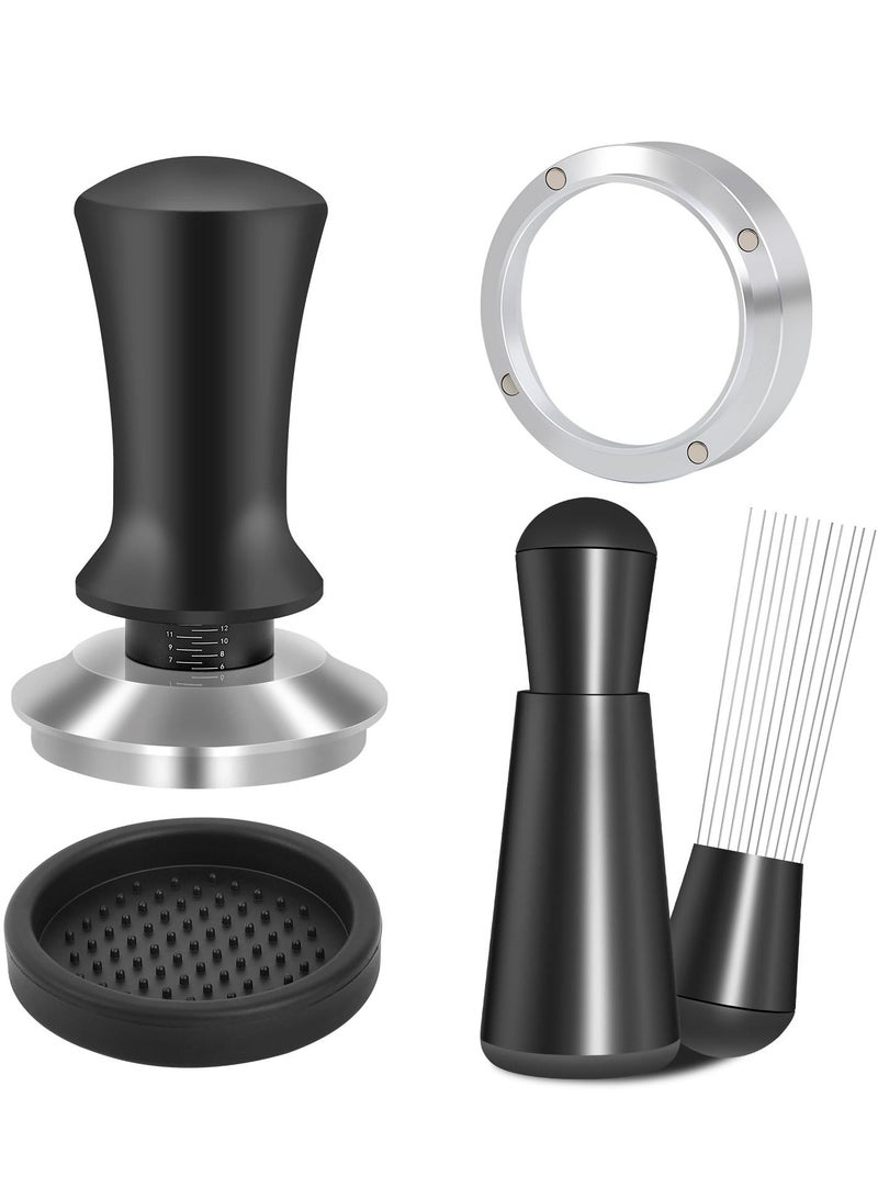 GGOOT 51mm Espresso Accessories Kit, Spring Loaded Calibrated Tamper, WDT Tool and Dosing Funnel Set Fits Espresso Coffee Machines and 51 mm Portafilters, black - Image 1