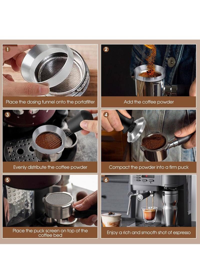 GGOOT 51mm Espresso Accessories Kit, Spring Loaded Calibrated Tamper, WDT Tool and Dosing Funnel Set Fits Espresso Coffee Machines and 51 mm Portafilters, black - Image 5