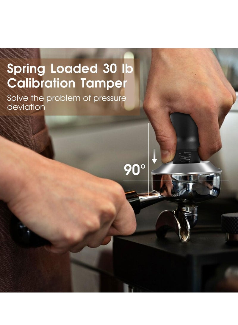 GGOOT 51mm Espresso Accessories Kit, Spring Loaded Calibrated Tamper, WDT Tool and Dosing Funnel Set Fits Espresso Coffee Machines and 51 mm Portafilters, black - Image 2