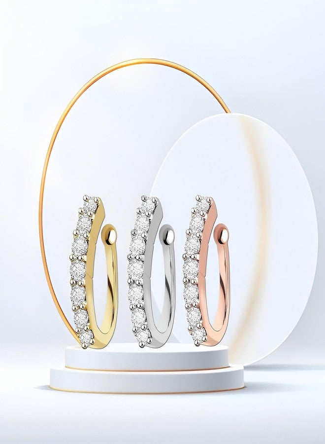 VAMA Golden Clip On Nose Ring Combo Without Piercing Pressing Type Nose Pin Stud for Women - Image 2