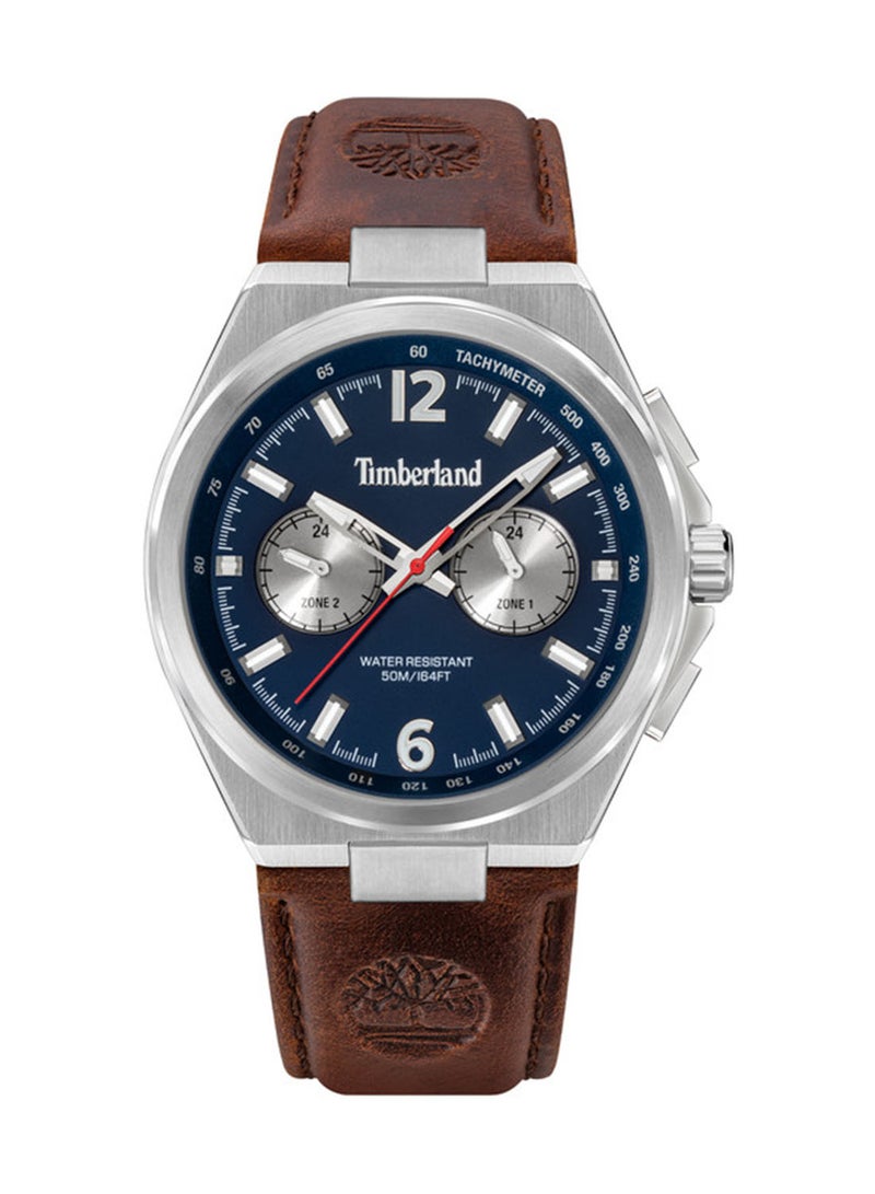 Timberland Men Jonesboro Blue Dial Leather Strap Multifunction Watch for Men, 44mm - Image 1
