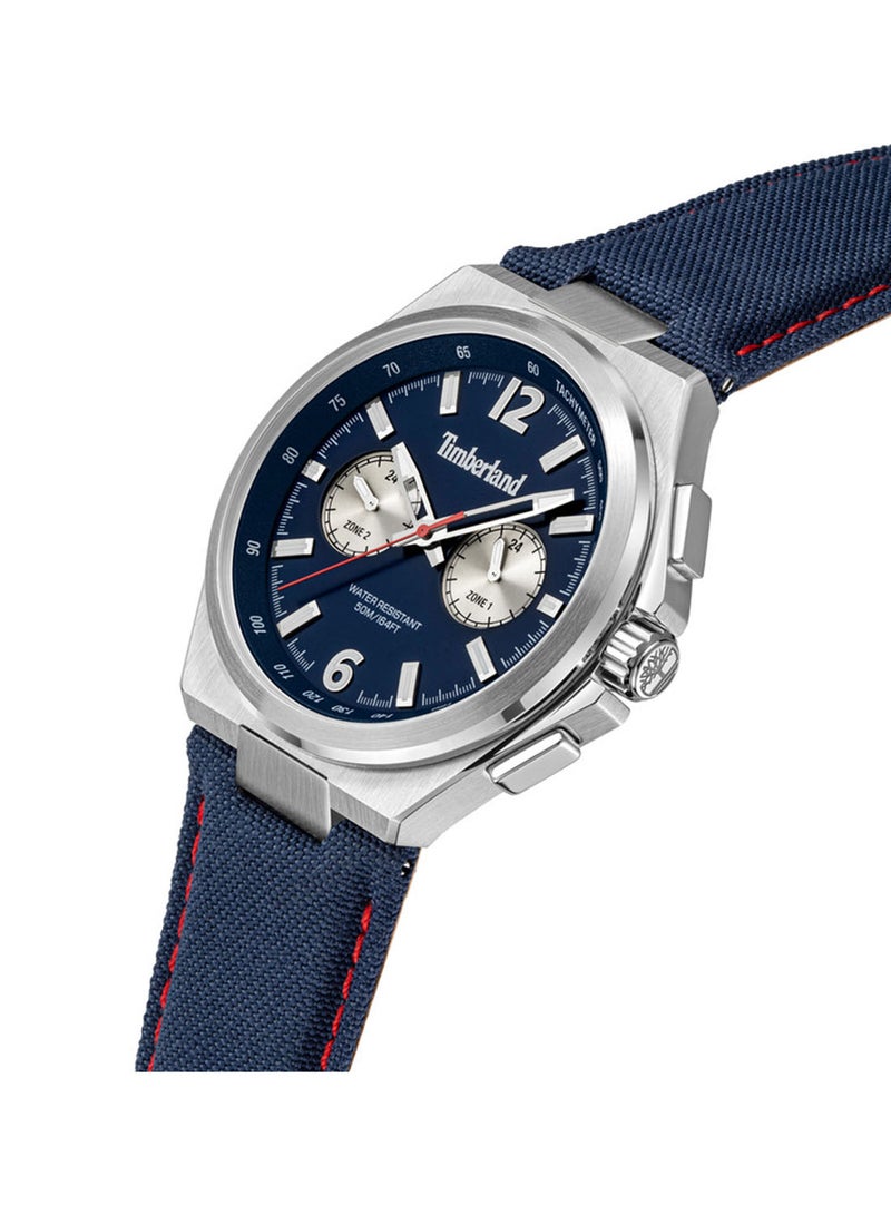 Timberland Men Jonesboro Blue Dial Leather Strap Multifunction Watch for Men, 44mm - Image 2