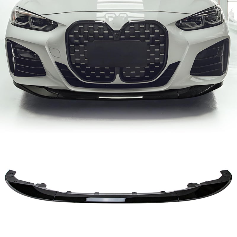 Rolling Gears Front Lip Spoiler Compatible with BMW 4 Series G22 Coupe G23 Convertible Front Bumper Lip 20212025 Gloss Black Finish