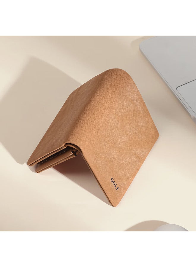 Golf Men's First Layer Cowhide Leather Wallet Multi-card Slot Bank Card Holder Tri-fold Driver's License Leather Wallet Gift Box Set - Image 5