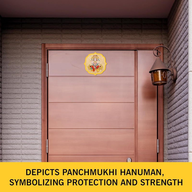 Goelite Acrylic Panchmukhi Hanuman for Door Entrance Hanuman Ji Sticker As Per Vastu Best for Home Decor Office Door Entrance Decor Self Adhesive 10 x 10 cm Design 4 - Image 2