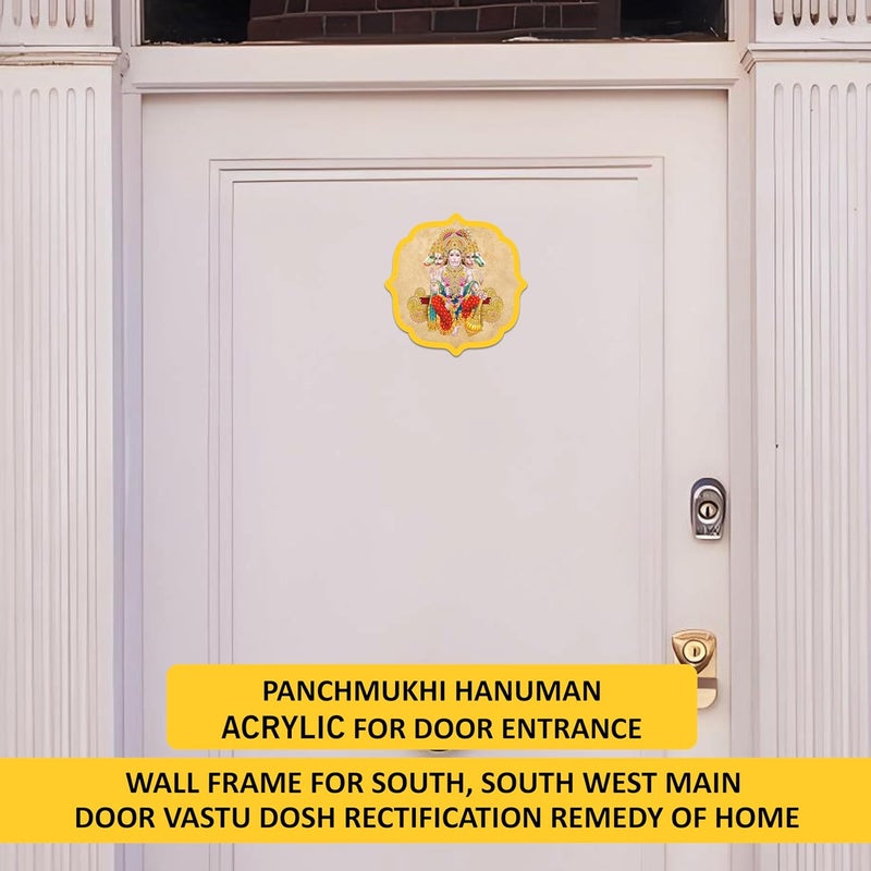 Goelite Acrylic Panchmukhi Hanuman for Door Entrance Hanuman Ji Sticker As Per Vastu Best for Home Decor Office Door Entrance Decor Self Adhesive 10 x 10 cm Design 4 - Image 3