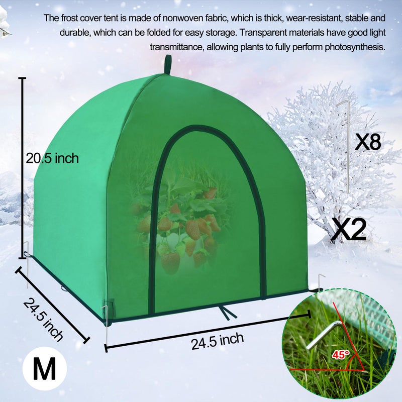 CHPPEY 24.5â€³ *24.5â€³ *20.5â€³Mini Greenhouse Winter Plant Warm Covers - Raised Bed Cover for Seed Starting, Warm Tent Freeze Protection Humidity Domes for Gardening & Winter Shelter and Protecting Plants 2pcs - Image 3