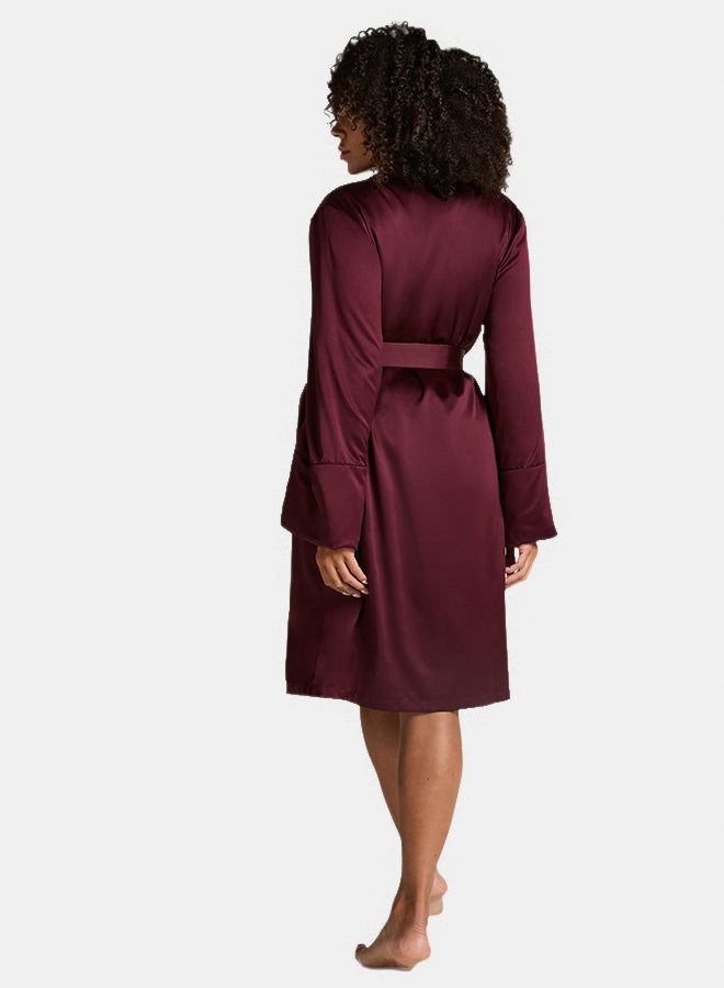 hunkemoller Satin Fleece Bathrobe - Image 3