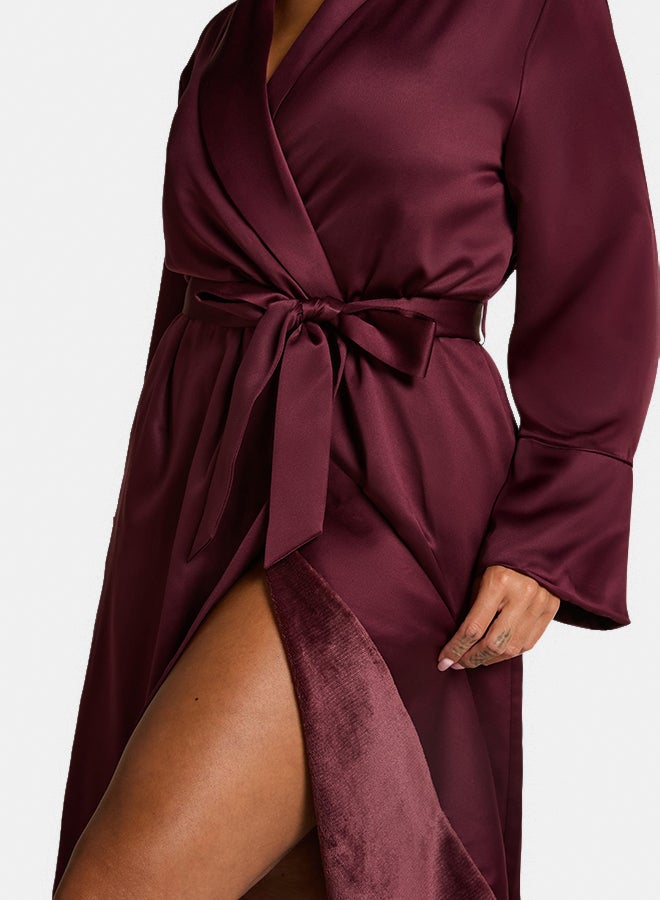 hunkemoller Satin Fleece Bathrobe - Image 2