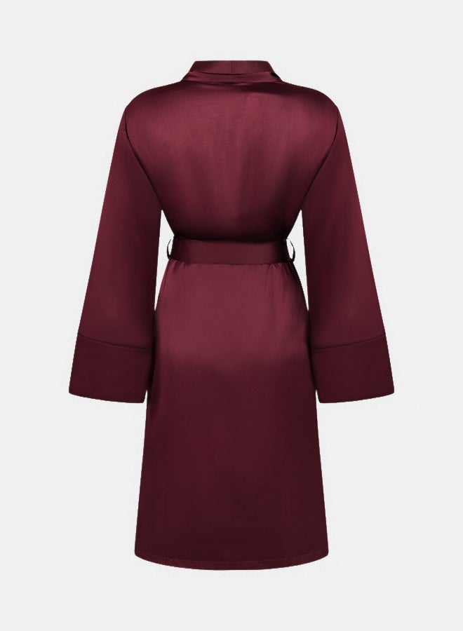 hunkemoller Satin Fleece Bathrobe - Image 5