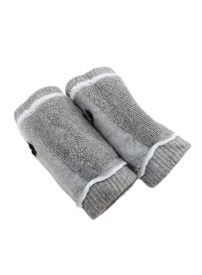 2 زوج من وسادات الركبتين للأطفال الرضع واقيات الركبة المضادة للانزلاق (أسود + رمادي) - Image 3