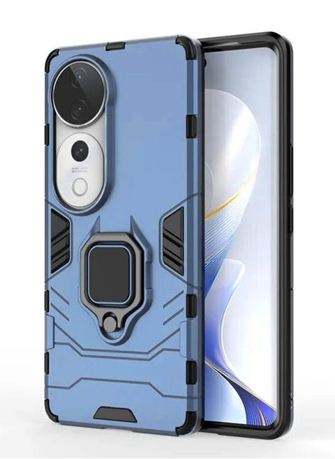 VIVO V40 5G Case Cover Protector Accessories with Camera Len Protection Anti-Scratch Shockproof Anti-Fingerprints Back Cover with 360 Car Mount Magnetic Ring Holder Case Protector