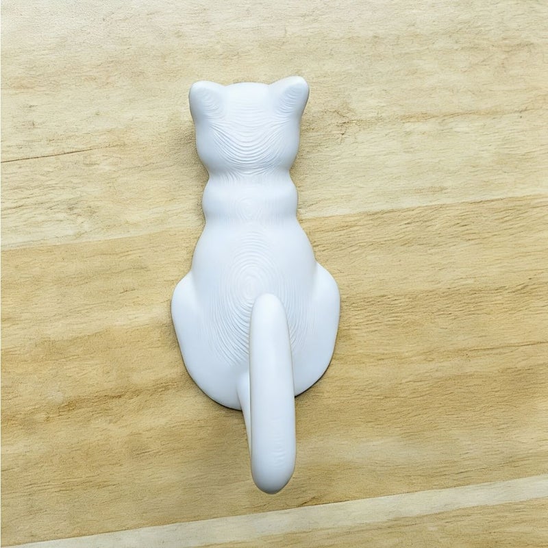 Orange Wall Mounted Cat Tail Hook Silhouette 2.95 Inch Climbing Decor - Image 2