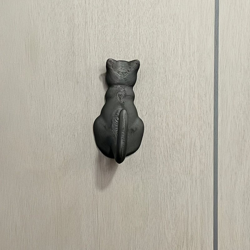 Orange Wall Mounted Cat Tail Hook Silhouette 2.95 Inch Climbing Decor - Image 3