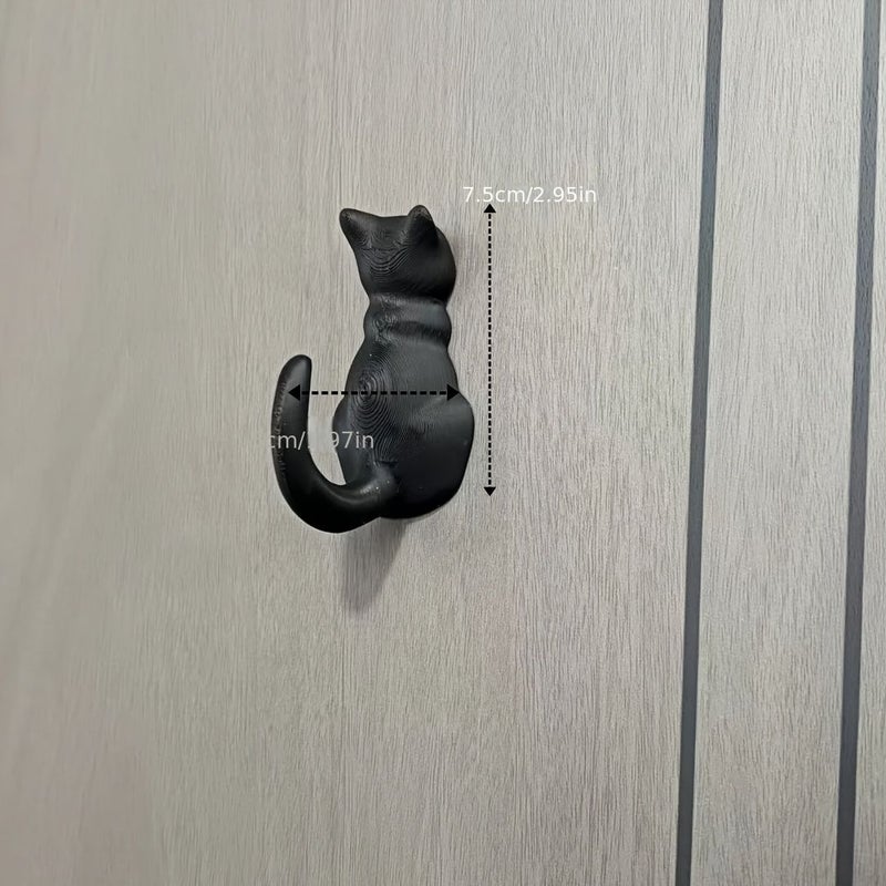 Orange Wall Mounted Cat Tail Hook Silhouette 2.95 Inch Climbing Decor - Image 4