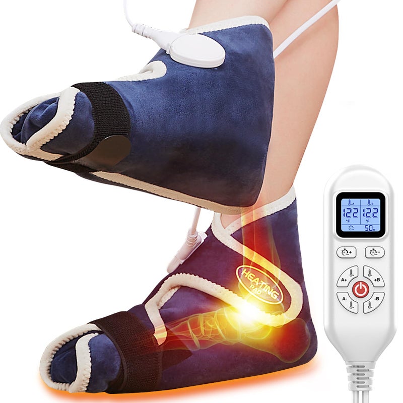 CAMECO 1 Pair Foot Heating Pad for Feet Neuropathy Heated Foot Warmers for Women Men Under Desk Plug in Foot Heat Therapy Pad for Feet Ankles Plantar Fasciitis Pain Relief 86158 Temperature