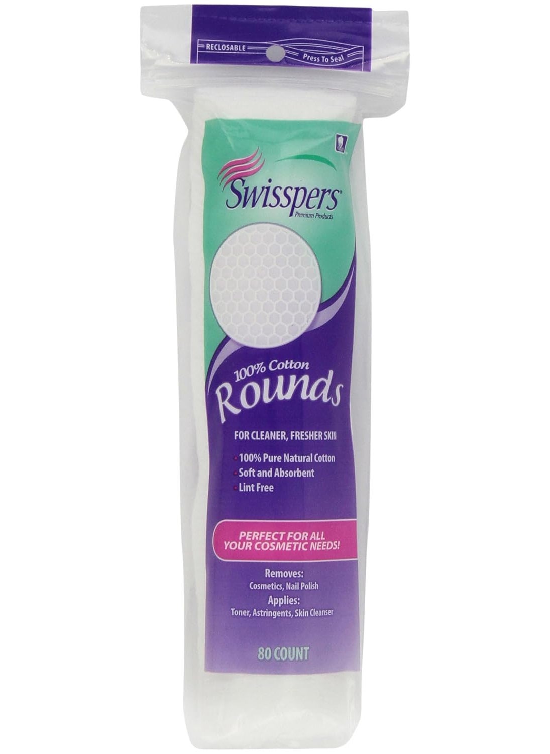 Swisspers - Swisspers Multicare Cotton Rounds, 80 Count - Image 1