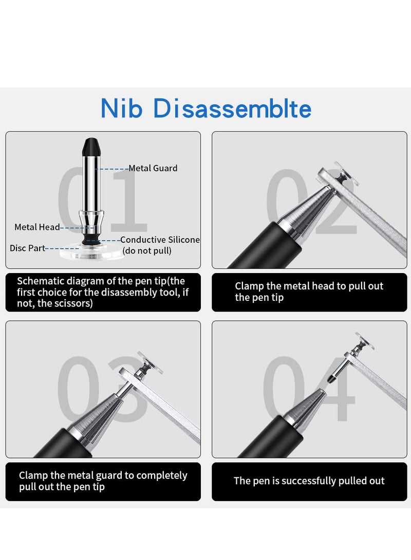 Stylus for iPad, Stylus Magnetic Disc Universal Stylus Pens Touch Screens for Apple/iPhone/iPad pro/Mini/Air/Android/Microsoft/Surface All Capacitive Touch Screens - Black - Image 5