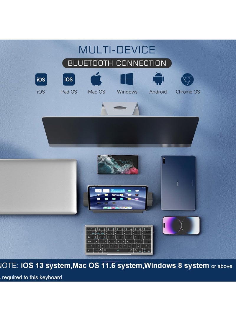 Versatile Wireless Bluetooth Keyboard with Touchpad and PU Stand, Compatible with iPad, Mac, Windows and Android Devices - Image 4