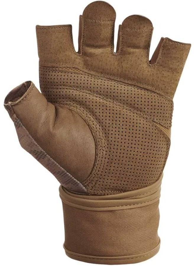 هاربينجر قفازات هارب برو WRISTWRAP 2.0 لرفع الأثقال - تمويه تان، مقاس متوسط - قفازات جلدية قابلة للتهوية للأداء الرياضي - Image 4