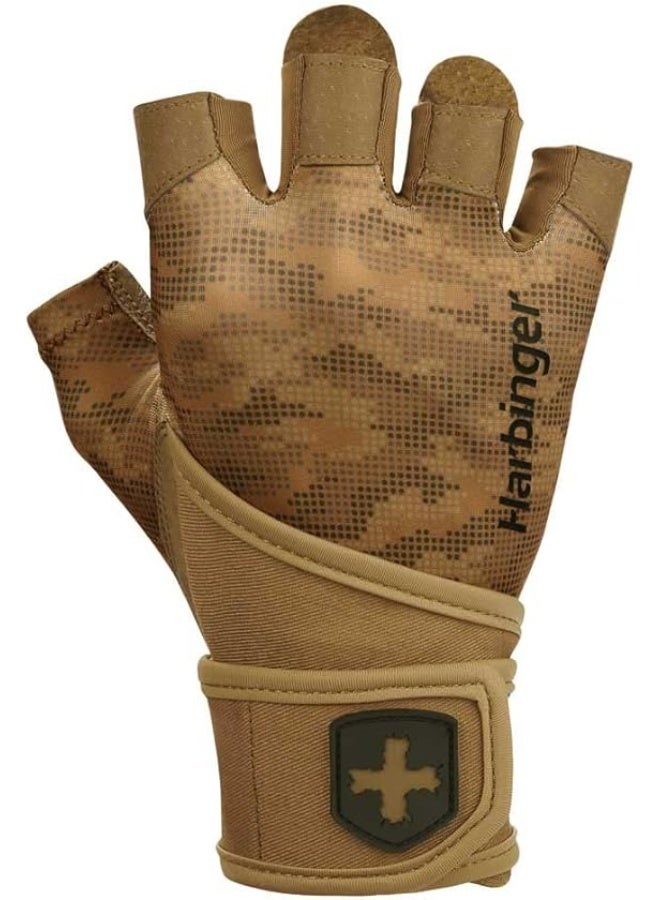 هاربينجر قفازات هارب برو WRISTWRAP 2.0 لرفع الأثقال - تمويه تان، مقاس متوسط - قفازات جلدية قابلة للتهوية للأداء الرياضي - Image 5