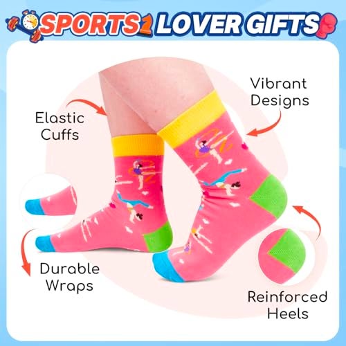 Happy Pop HAPPYPOP 7-9 Year Old Gymnastics Gifts - Gifts for Gymnasts Girls Kids, Gymnastics Socks for Girls - Image 2