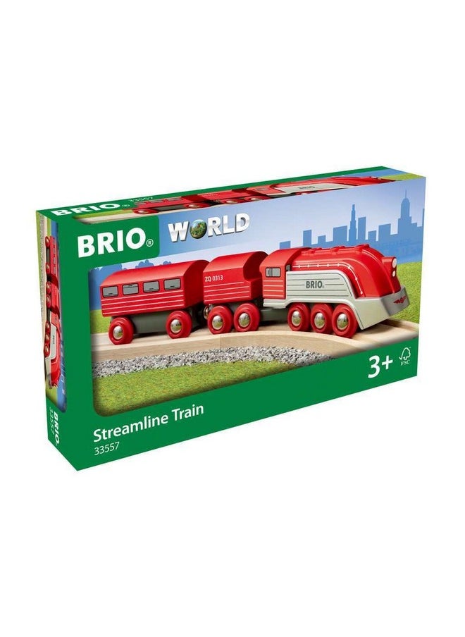 Brio BRIO World 33557 - Streamline Train Set | 3-Piece Wooden Toy Set | Designed for Speed | Fine Craftsmanship | Great for Kids Ages 3 and Up  - Image 1