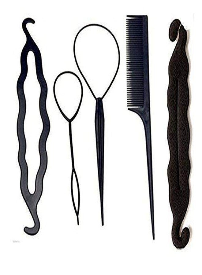 Boxo Combo Of 5 Pcs Hair Styling Bun Maker And Braid Tools For Girls And Women Pack Of 1 - Image 2