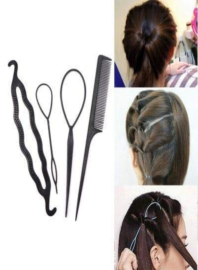 Boxo Combo Of 5 Pcs Hair Styling Bun Maker And Braid Tools For Girls And Women Pack Of 1 - Image 3