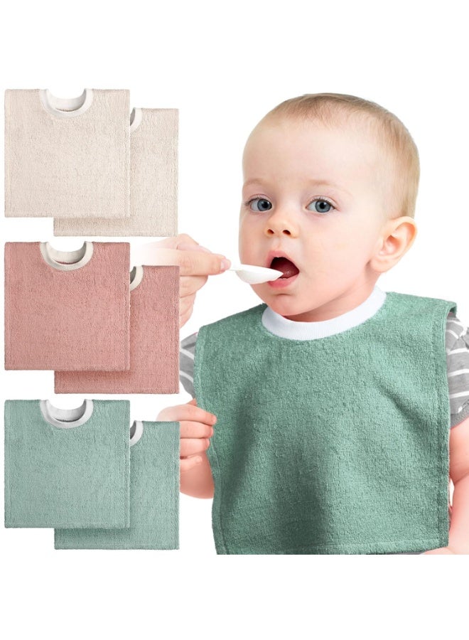 Foaincore 6 Pcs Pullover Baby Bibs Cotton Terry Toddler Absorbent Infant for Feeding and Drooling Towel Slip on Bib(Vivid Color) Vivid Color  - Image 4