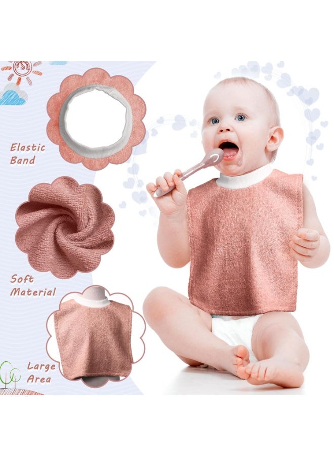 Foaincore 6 Pcs Pullover Baby Bibs Cotton Terry Toddler Absorbent Infant for Feeding and Drooling Towel Slip on Bib(Vivid Color) Vivid Color  - Image 2