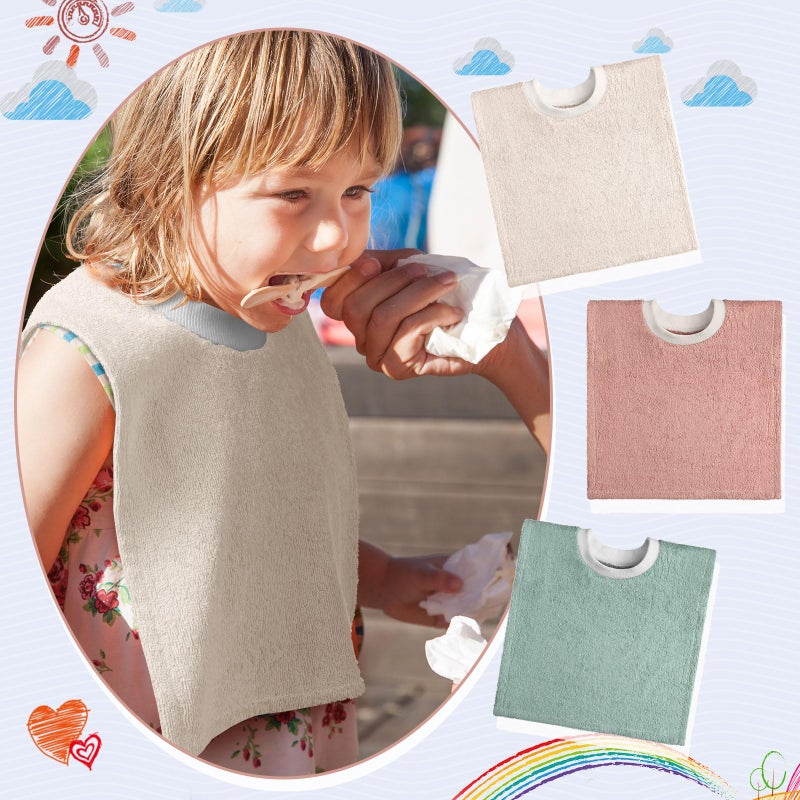 Foaincore 6 Pcs Pullover Baby Bibs Cotton Terry Toddler Absorbent Infant for Feeding and Drooling Towel Slip on Bib(Vivid Color) - Image 5