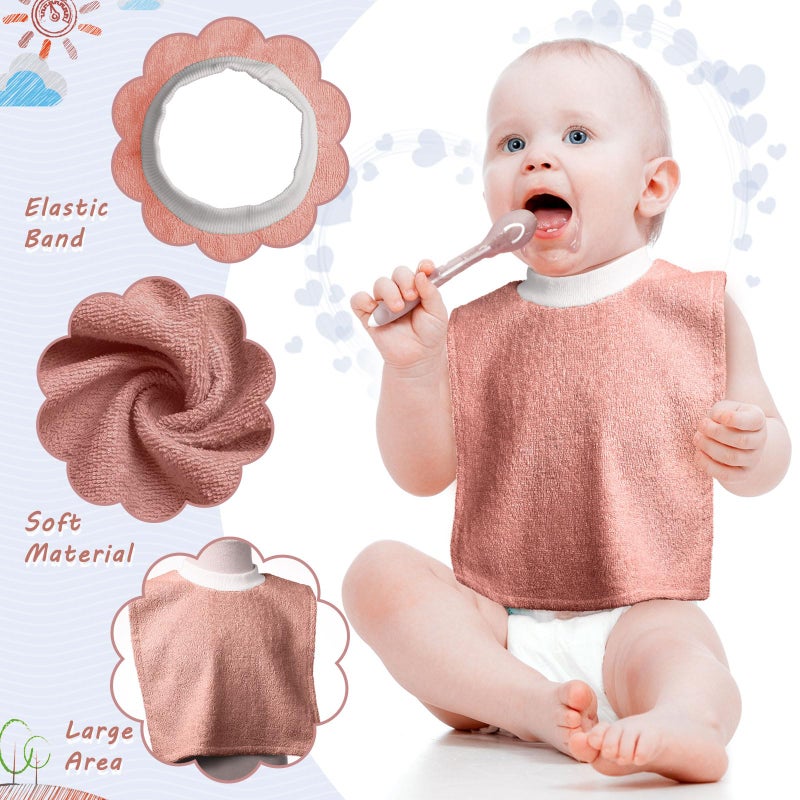 Foaincore 6 Pcs Pullover Baby Bibs Cotton Terry Toddler Absorbent Infant for Feeding and Drooling Towel Slip on Bib(Vivid Color) - Image 4