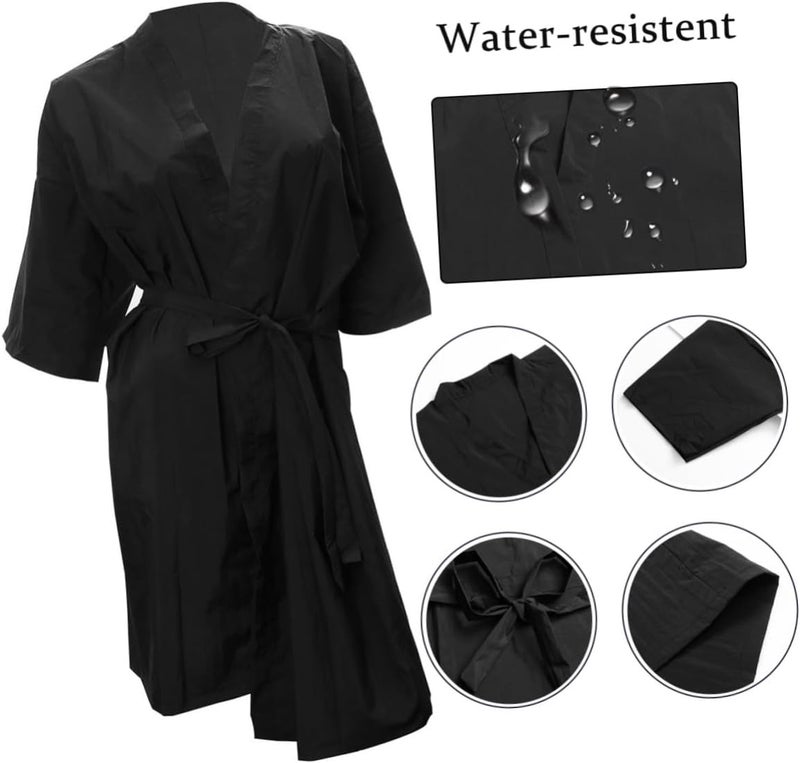 NOLITOY Elegant Spa Salon Gown Center Hairdressing Comfortable Bathrobe for Friends Black - Image 3