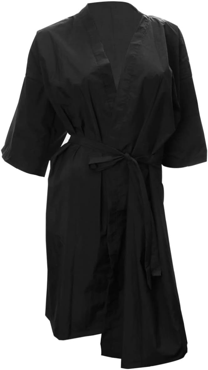 NOLITOY Elegant Spa Salon Gown Center Hairdressing Comfortable Bathrobe for Friends Black - Image 1