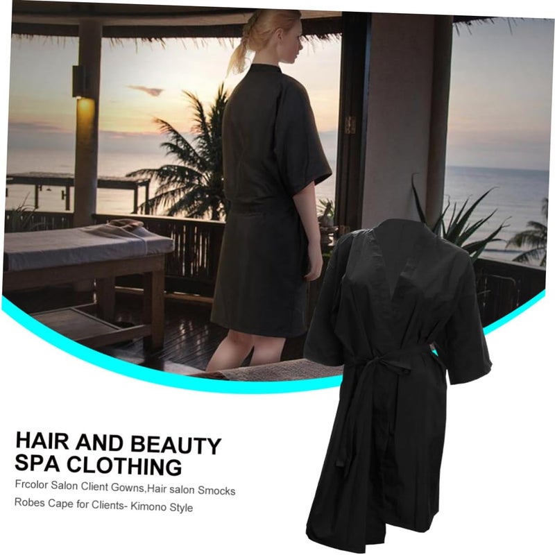 NOLITOY Elegant Spa Salon Gown Center Hairdressing Comfortable Bathrobe for Friends Black - Image 4