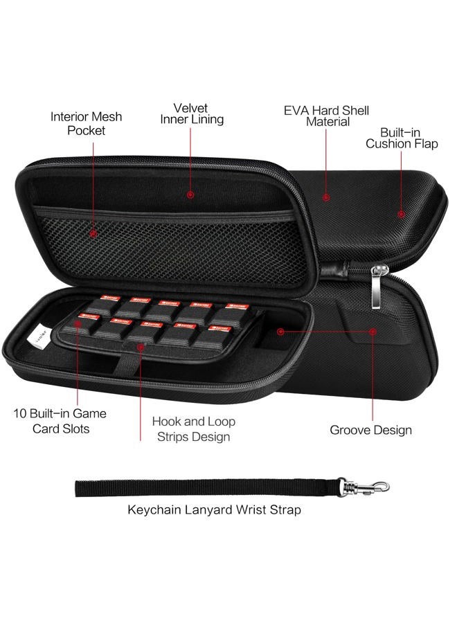 ivoler Carrying Case for Nintendo Switch with 2 Pack Screen Protector, Protective Portable Hard Shell Pouch Carrying Travel Game Bag for Nintendo Switch Console Accessories Holds 20 Game Cartridge - Image 4