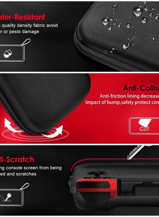 ivoler Carrying Case for Nintendo Switch with 2 Pack Screen Protector, Protective Portable Hard Shell Pouch Carrying Travel Game Bag for Nintendo Switch Console Accessories Holds 20 Game Cartridge - Image 5