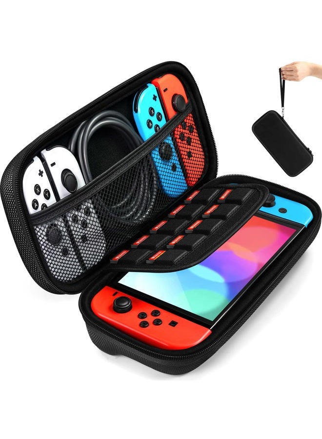ivoler Carrying Case for Nintendo Switch with 2 Pack Screen Protector, Protective Portable Hard Shell Pouch Carrying Travel Game Bag for Nintendo Switch Console Accessories Holds 20 Game Cartridge - Image 1