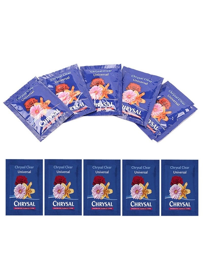 CHRYSAL Clear Flower Food Packets for Flower Arrangements u0026 Bouquets， Fresh Flower Arrangements Supplies，Flower preservative and nutrient solution to prolong the life of flowers (5g, 10 packs) - Image 1