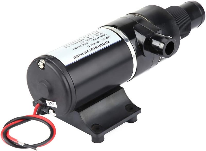 klarako 12V Macerator Pump, Self Priming Macerator Waste Pump Waste Evacuation Run Dry Protection Anti-Clog Feature Waste Water Pump for Marine Yacht Boat (Black) - Image 1