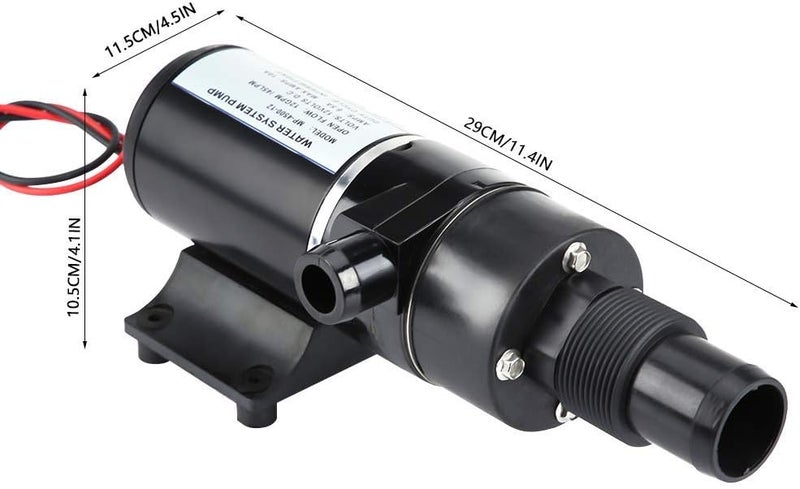 klarako 12V Macerator Pump, Self Priming Macerator Waste Pump Waste Evacuation Run Dry Protection Anti-Clog Feature Waste Water Pump for Marine Yacht Boat (Black) - Image 4