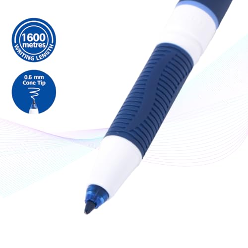 Luxor Schneider, One Change, Rollerball Pen, Pack of 1, Ink Colour- Blue, 0.6 mm Cone Tip, Refillable Waterproof Ink, 1600 Metres Writing Length, Ideal For Professionals - Image 3