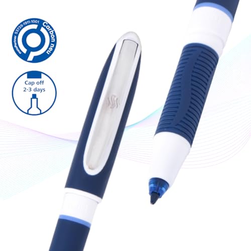Luxor Schneider, One Change, Rollerball Pen, Pack of 1, Ink Colour- Blue, 0.6 mm Cone Tip, Refillable Waterproof Ink, 1600 Metres Writing Length, Ideal For Professionals - Image 4