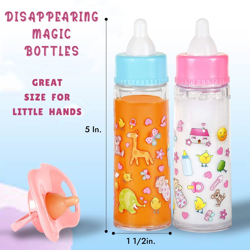 Exquisite Buggy My Sweet Baby Disappearing Magic Bottles - Includes 1 Milk, 1 Juice Bottle with Pacifier for Baby Doll (Colorful) - Image 2
