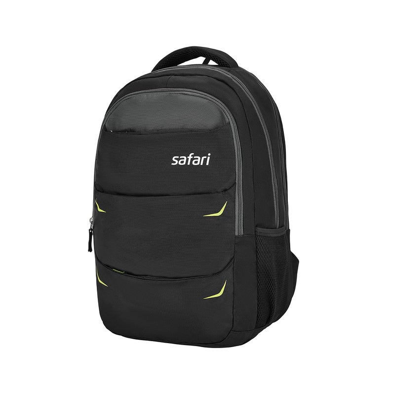 Safari Omega Pro Laptop Backpack With Raincover, 3 Compartments, Bottle Holder, Organizer, Unisex Bag For Boys & Girls, School/College/Office/Travel Bag, Color- Black, 35L - Image 5