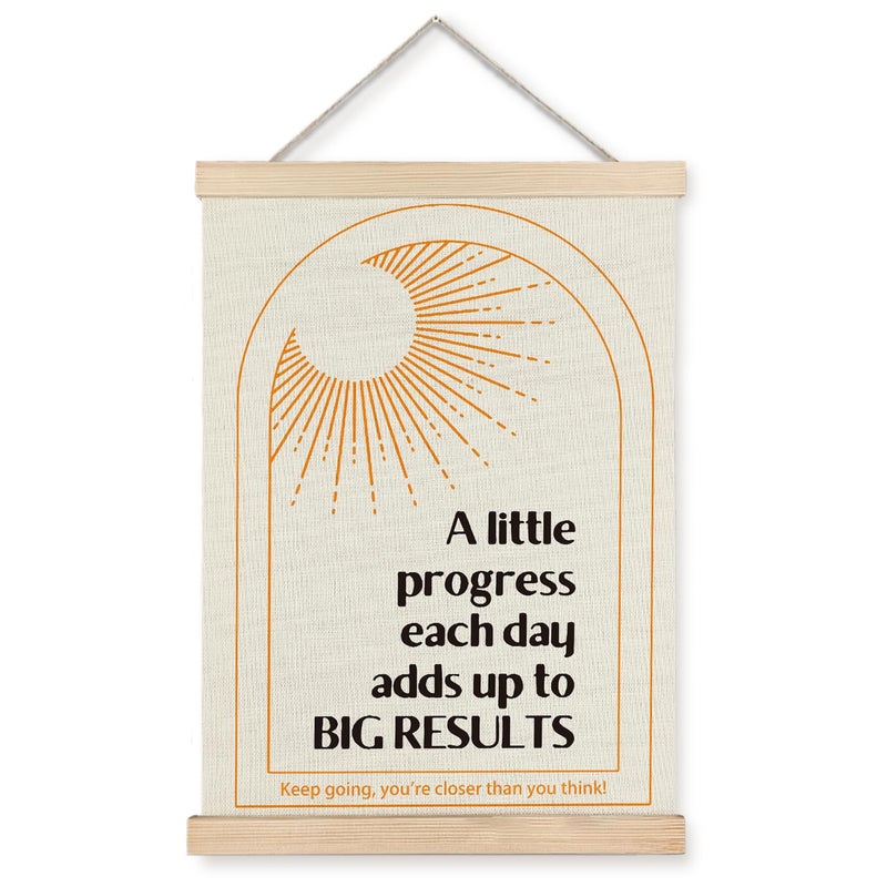 Supwhd Boho Positive Affirmations Wall Decor, Inspirational Add Up to Big Results Office Wall Art, Motivational Quotes Wall Art for Office Classroom Home, 12x16 - Image 1